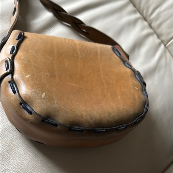 Vintage Tan Leather Women's Bag - Picture 3 of 7